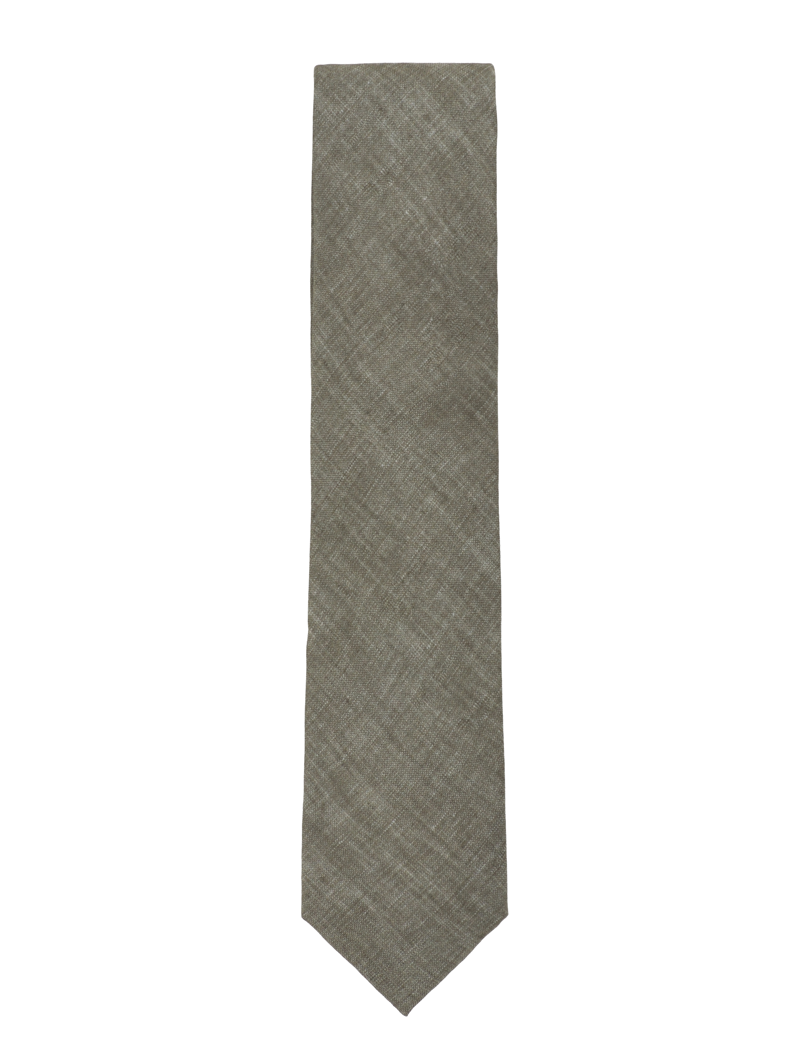 LINDBERGH Schwarz Structured Tencel Tie 7 Cm Khaki - One Size - Herren