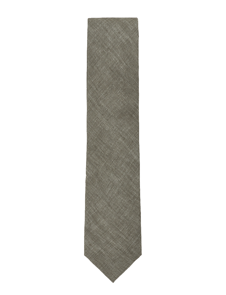 Lindbergh Black - Structured tencel tie 7 cmStructured tencel tie 7 cm - krawatten - olive - 0