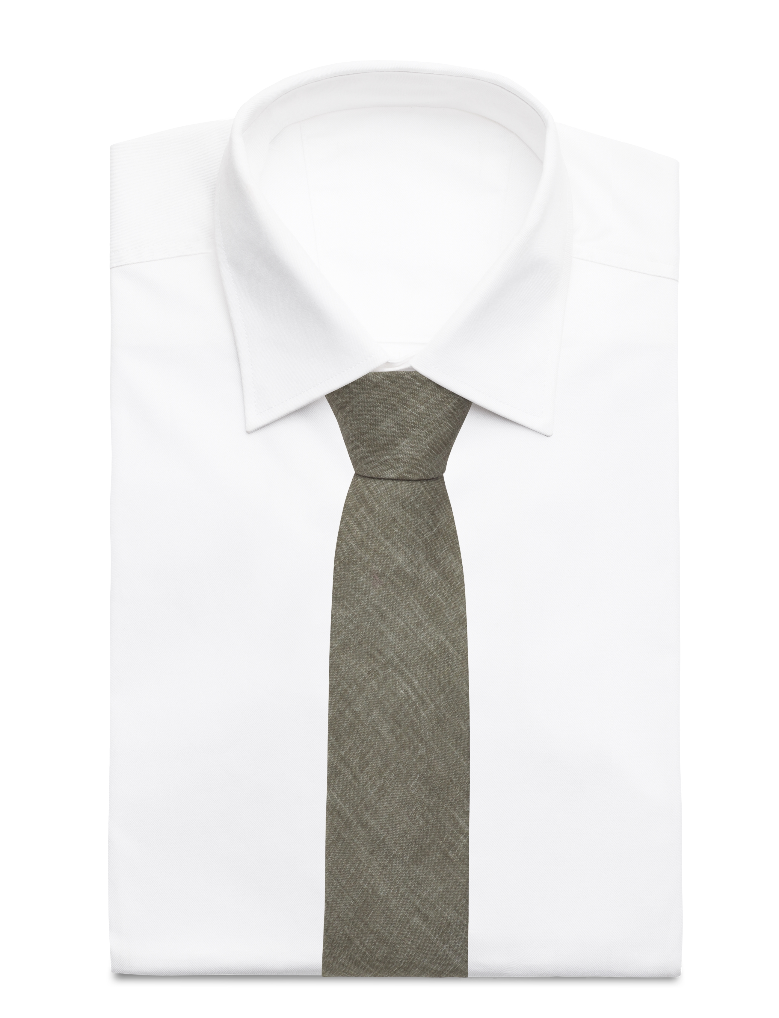 Lindbergh Black - Structured tencel tie 7 cmStructured tencel tie 7 cm - krawatten - olive - 1