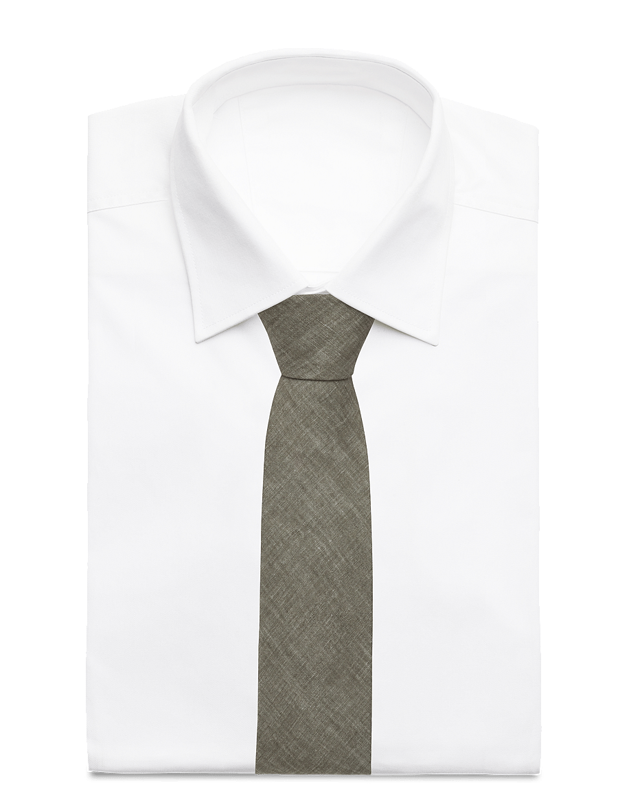 Lindbergh Black - Structured tencel tie 7 cmStructured tencel tie 7 cm - krawatten - olive - 3