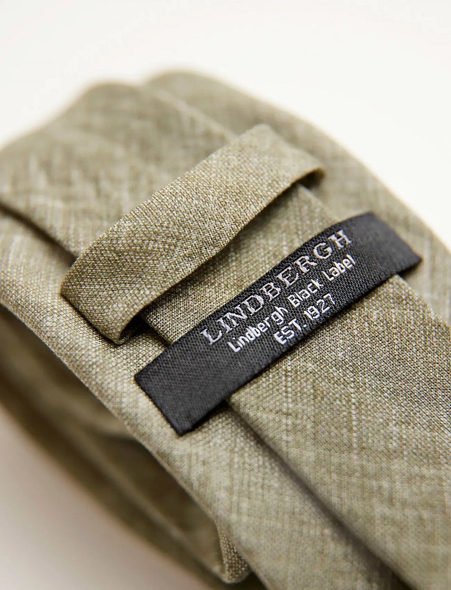 Lindbergh Black - Structured tencel tie 7 cmStructured tencel tie 7 cm - krawatten - olive - 1