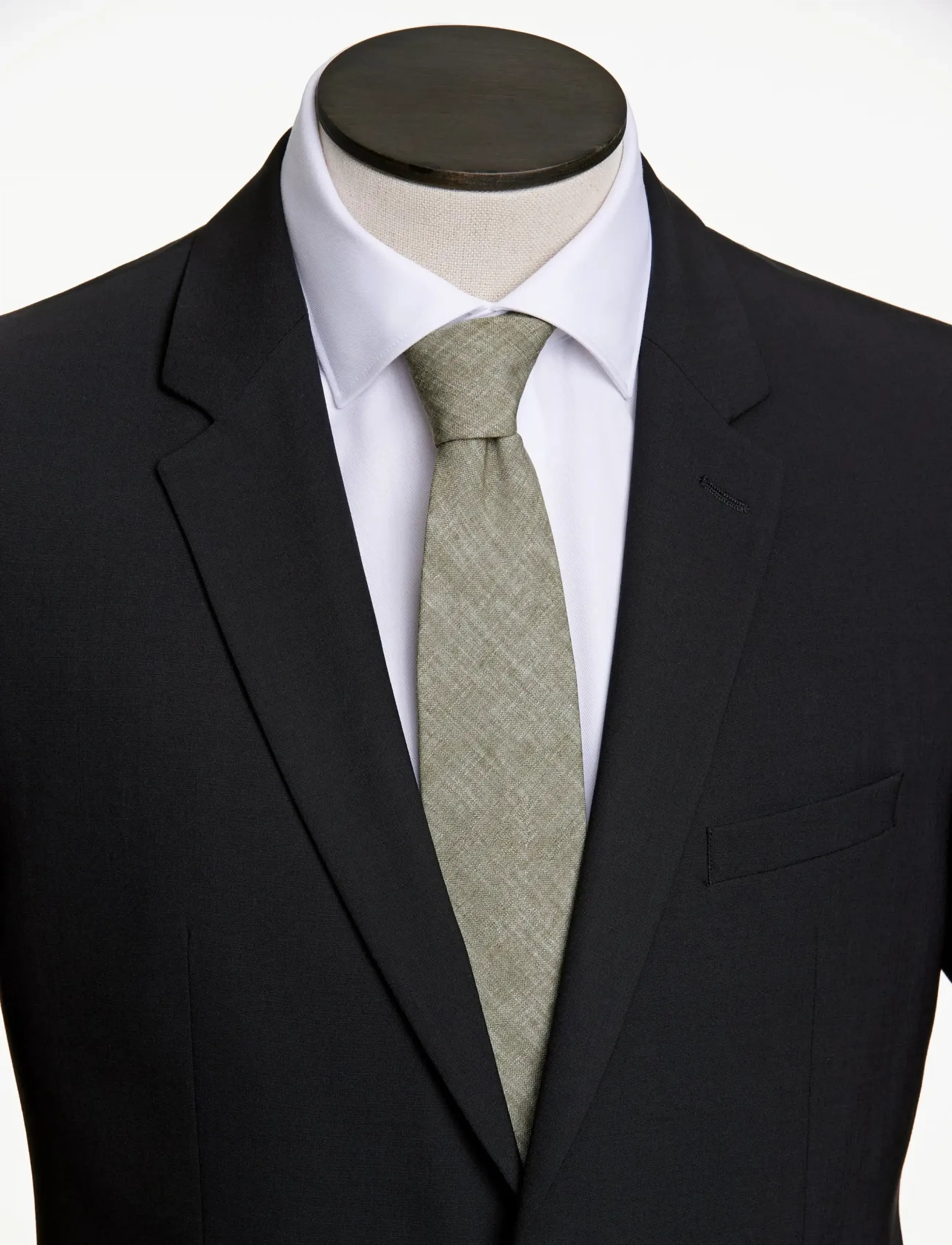 Lindbergh Black - Structured tencel tie 7 cmStructured tencel tie 7 cm - krawatten - olive - 2