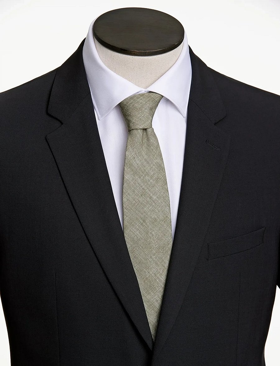 Lindbergh Black - Structured tencel tie 7 cmStructured tencel tie 7 cm - krawatten - olive - 2