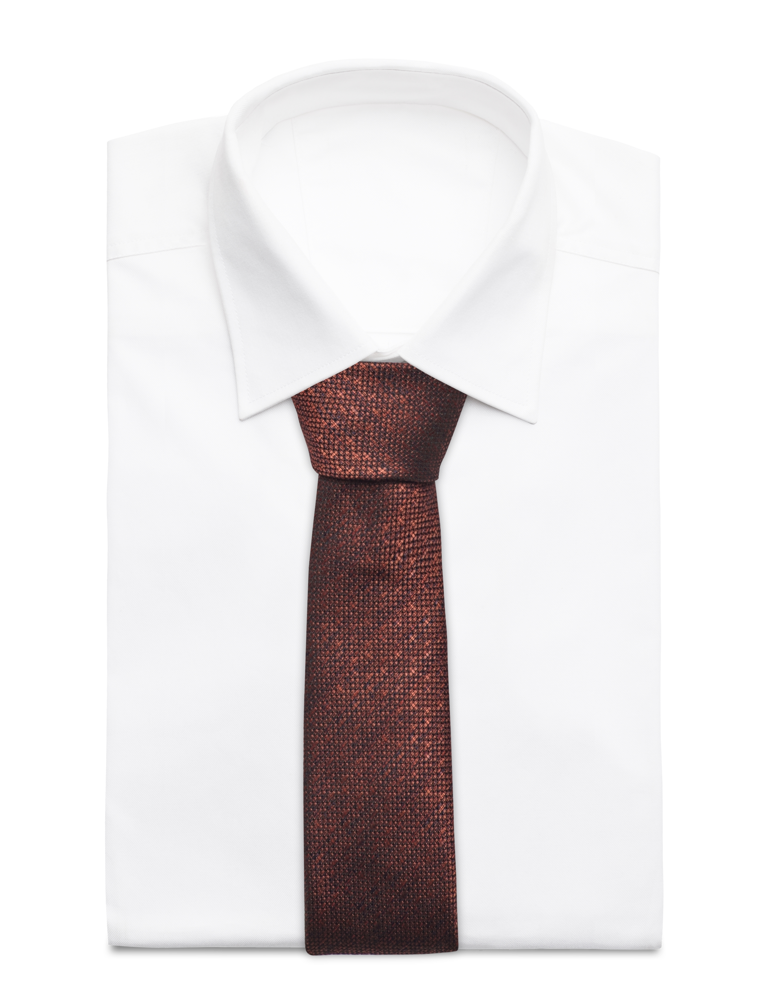 Lindbergh Black - Structured linen blend tie 7 cmStructured linen blend tie 7 cm - slipsar - burnt orange - 1