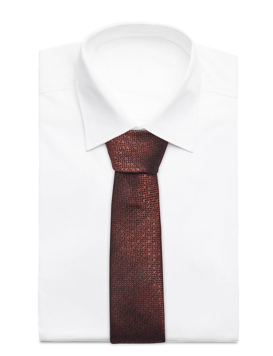 Lindbergh Black - Structured linen blend tie 7 cmStructured linen blend tie 7 cm - slips - burnt orange - 1