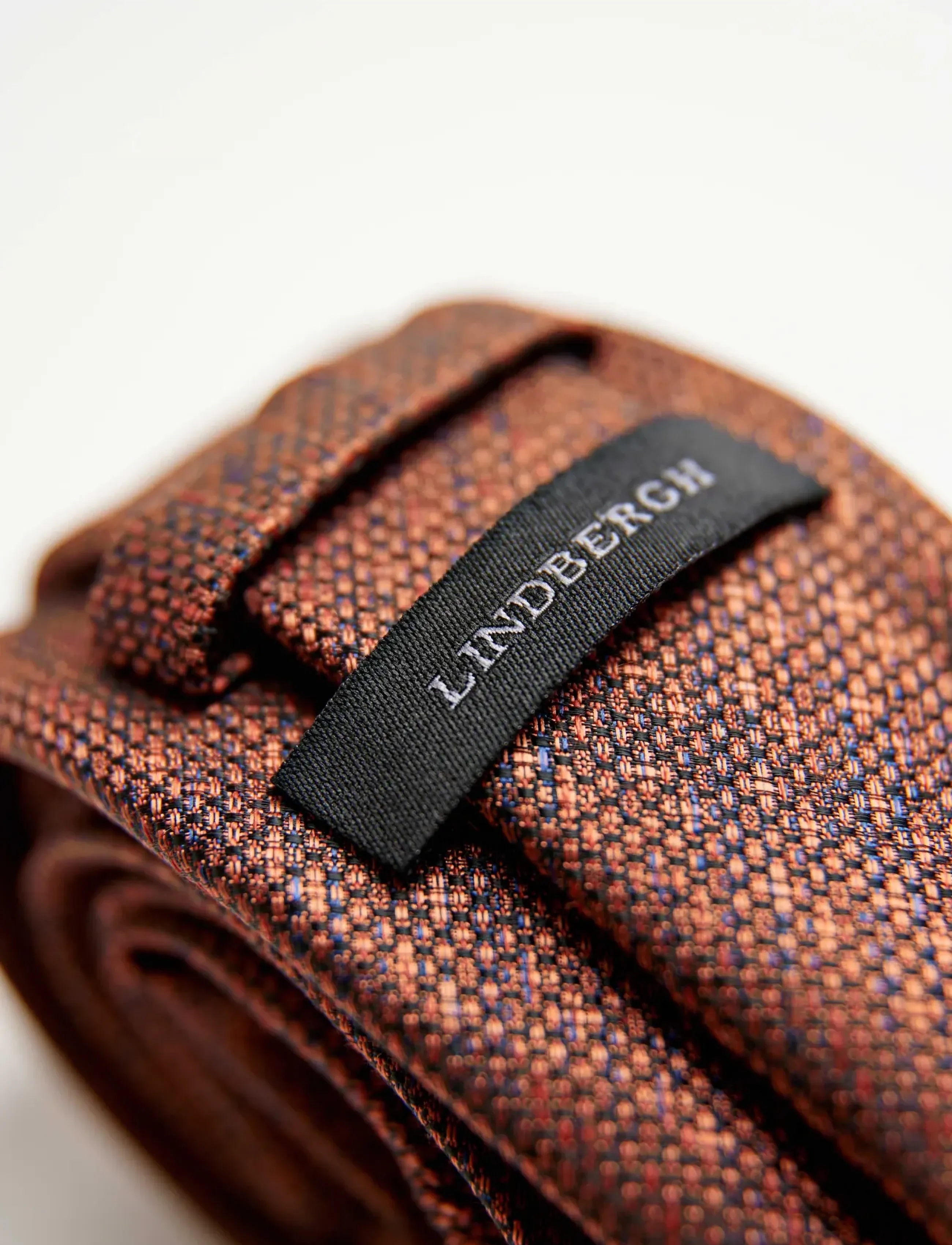 Lindbergh Black - Structured linen blend tie 7 cmStructured linen blend tie 7 cm - lipsud - burnt orange - 1