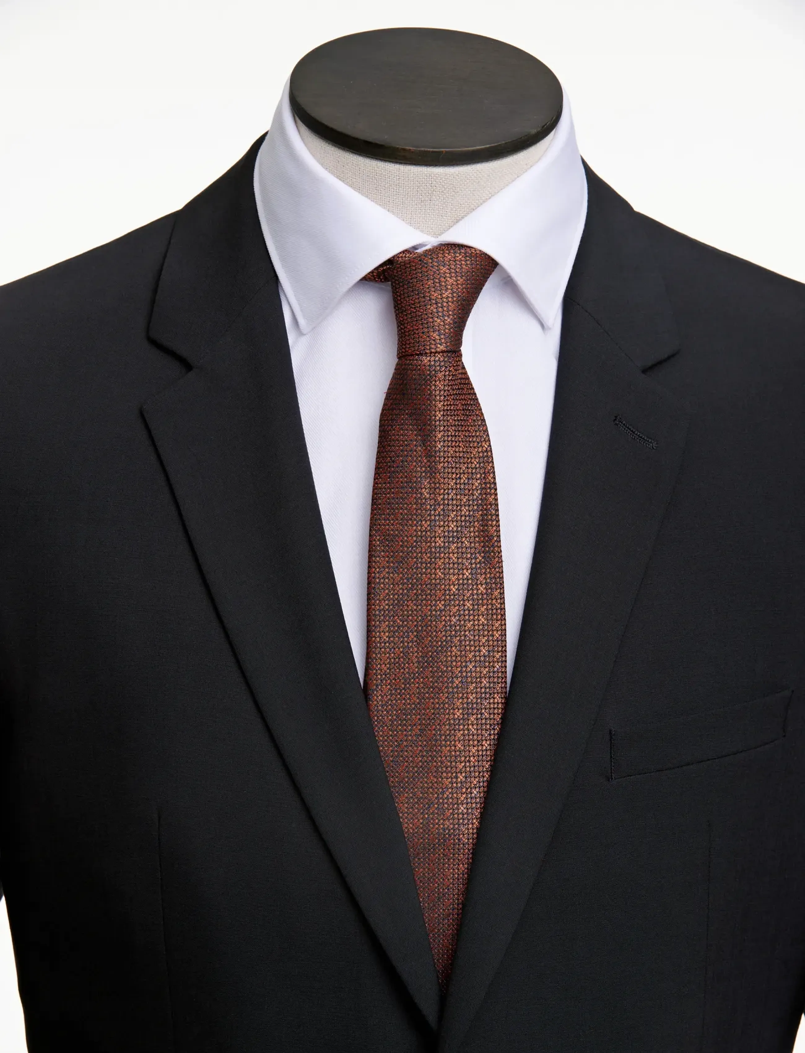 Lindbergh Black - Structured linen blend tie 7 cmStructured linen blend tie 7 cm - lipsud - burnt orange - 2