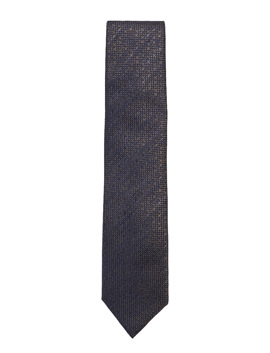 Lindbergh Black - Structured linen blend tie 7 cmStructured linen blend tie 7 cm - ties - mocca navy - 0