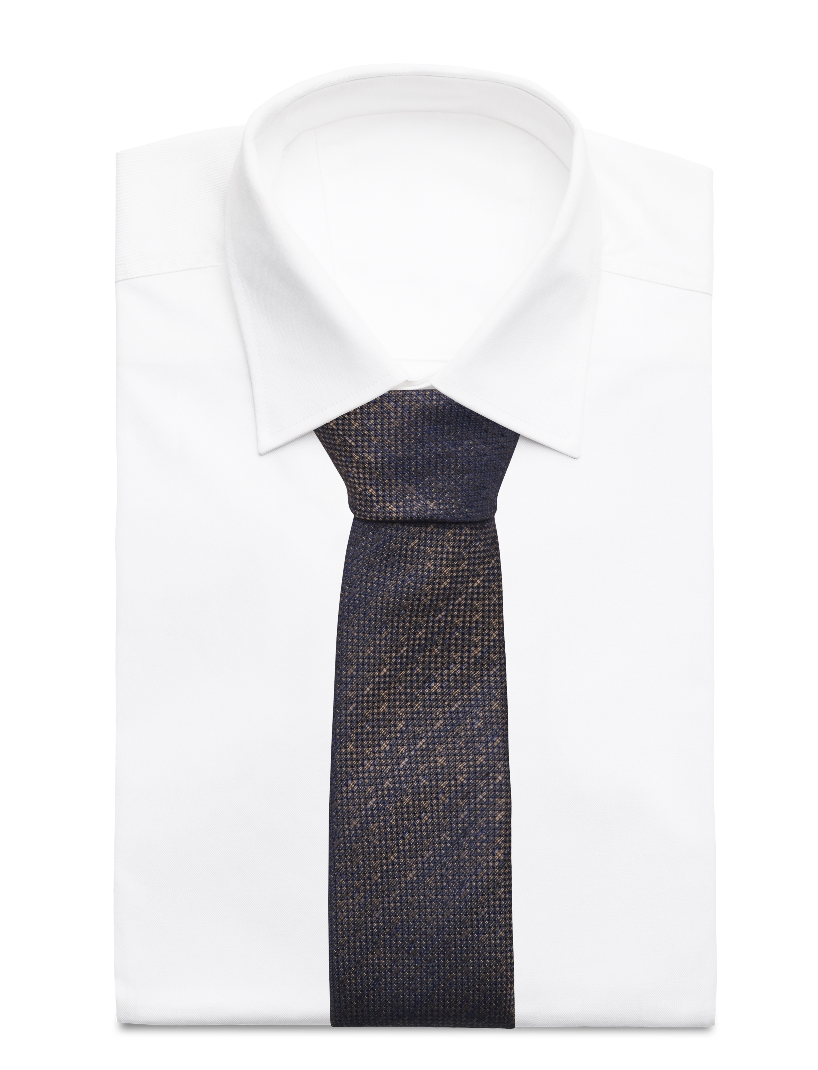 Lindbergh Black - Structured linen blend tie 7 cmStructured linen blend tie 7 cm - lipsud - mocca navy - 1