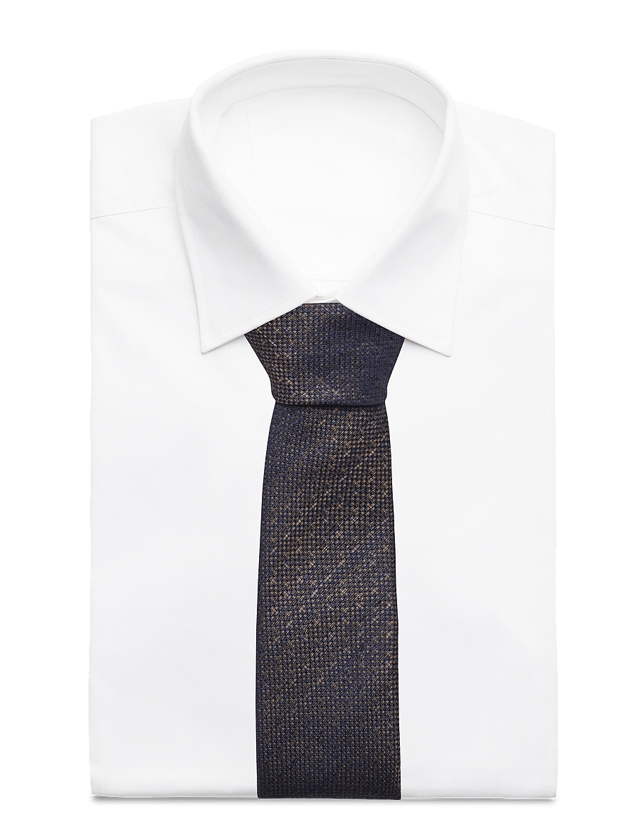 Lindbergh Black - Structured linen blend tie 7 cmStructured linen blend tie 7 cm - ties - mocca navy - 1