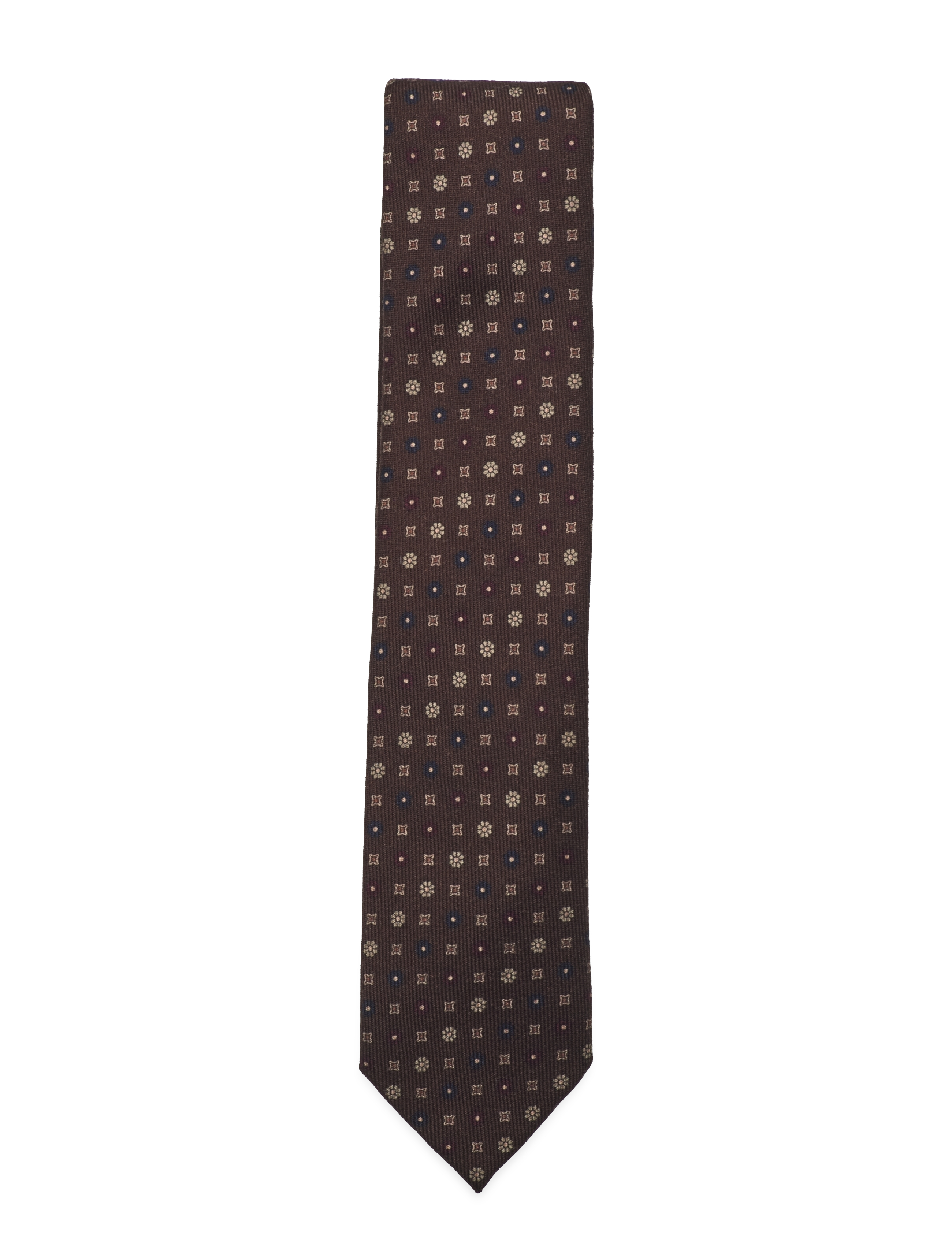 Lindbergh Black Wool Tie With Pattern 7 Cm, One Size, Accessories, Braun - Ties, Männerswear