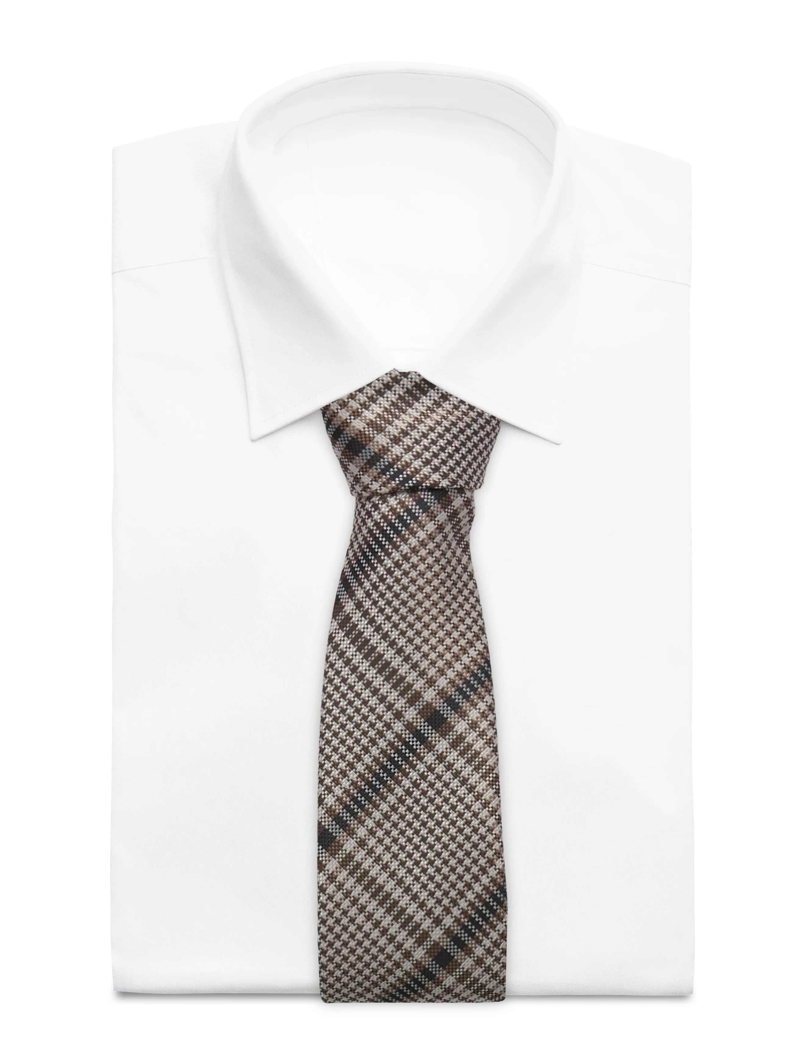 Lindbergh Black - Checked tie 7 cm - brown - 1