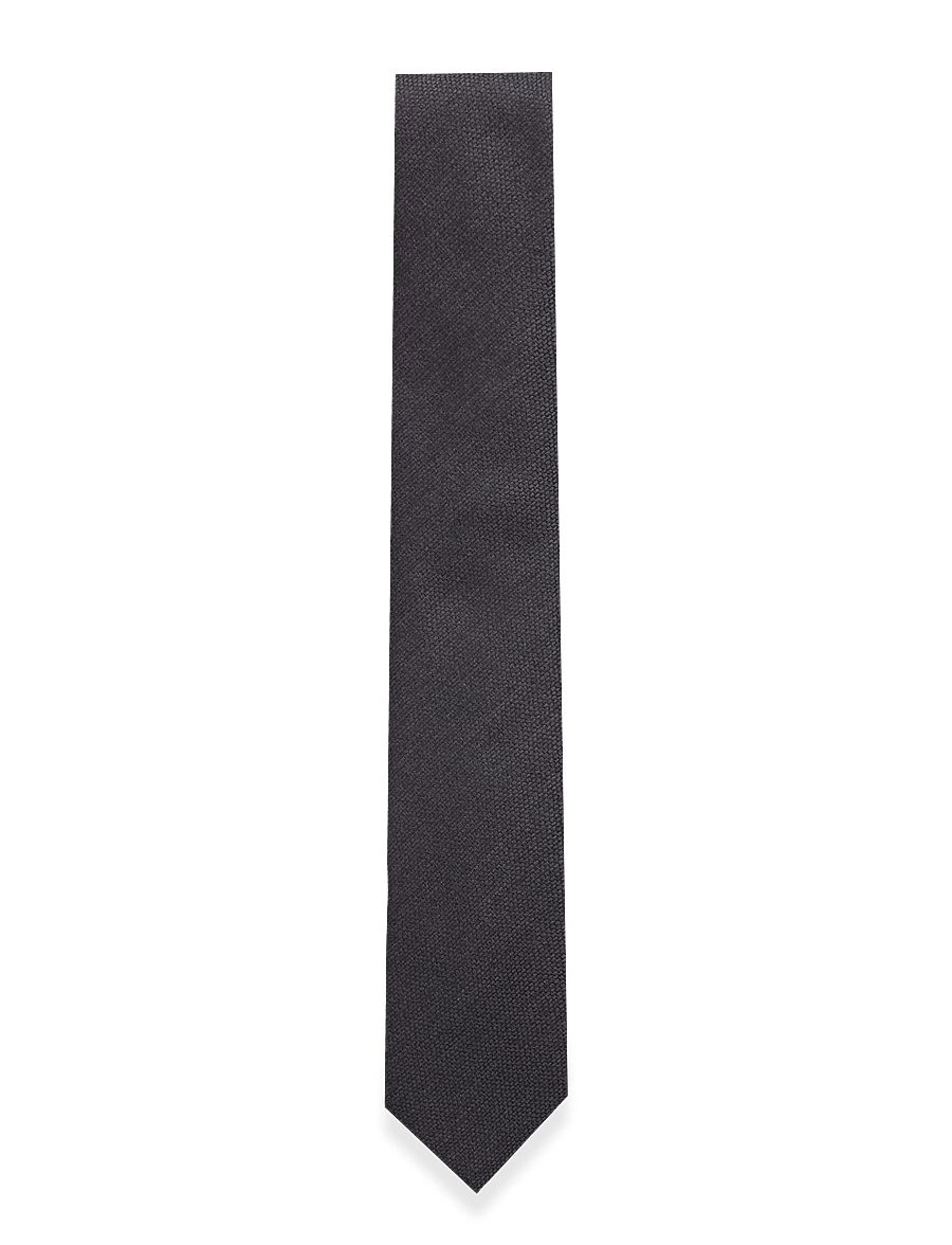Lindbergh Black - Structured tie 7 cm - krawatten - grey - 0