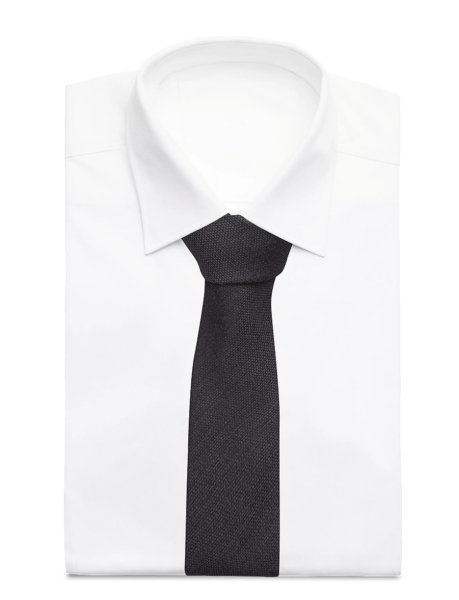 Lindbergh Black - Structured tie 7 cm - krawatten - grey - 1