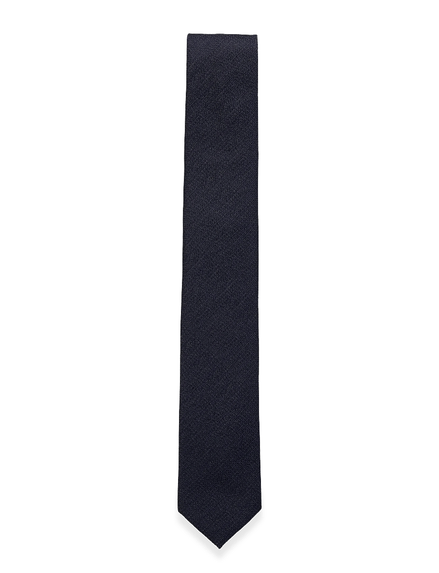 Lindbergh Black - Structured tie 7 cm - ties - navy - 0