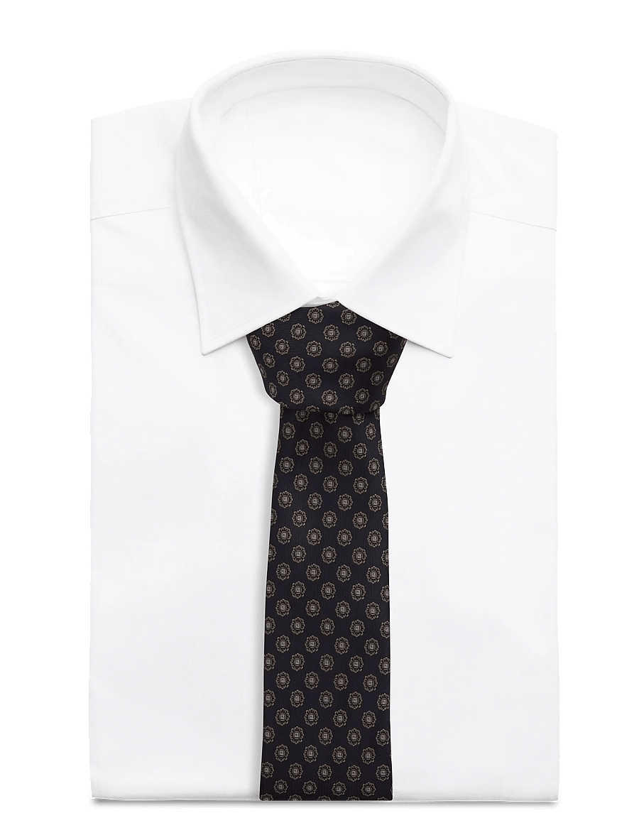 Lindbergh Black - Tie with pattern 7 cm - bindi - navy - 1