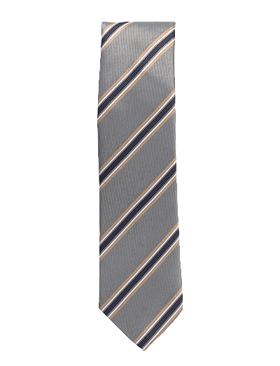 Lindbergh Black Striped Tie 7 cm - Accessoires - GREY / grey
