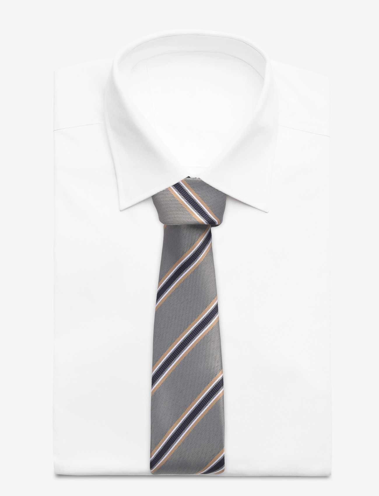 Lindbergh Black - Striped Tie 7 cm - slips - grey - 1