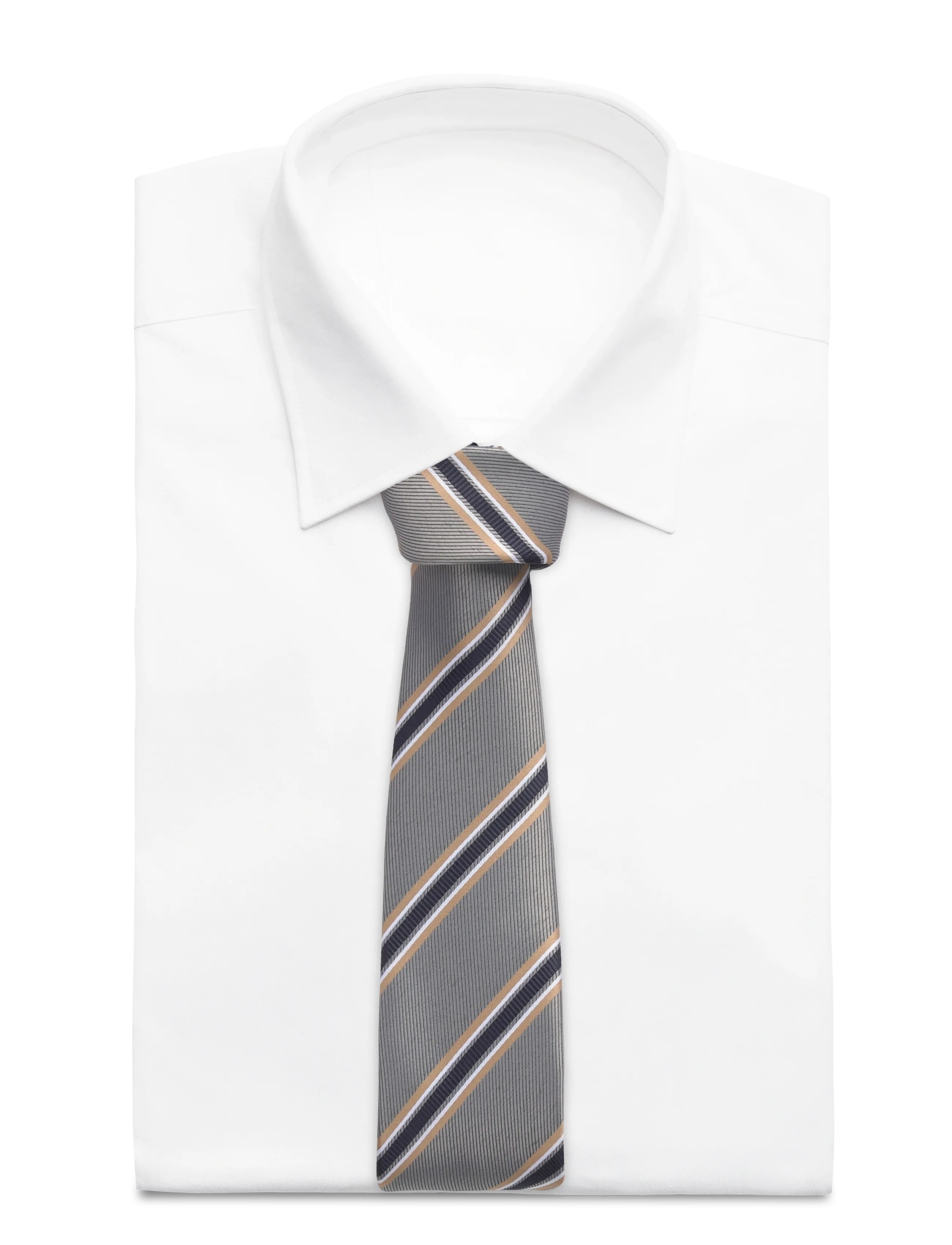 Lindbergh Black - Striped Tie 7 cm - laveste priser - grey - 1