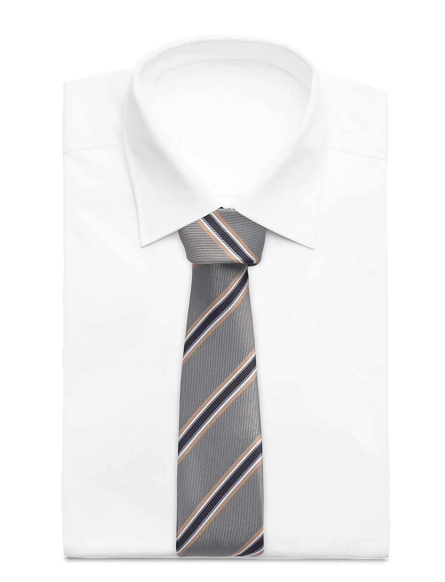 Lindbergh Black - Striped Tie 7 cm - lipsud - grey - 1
