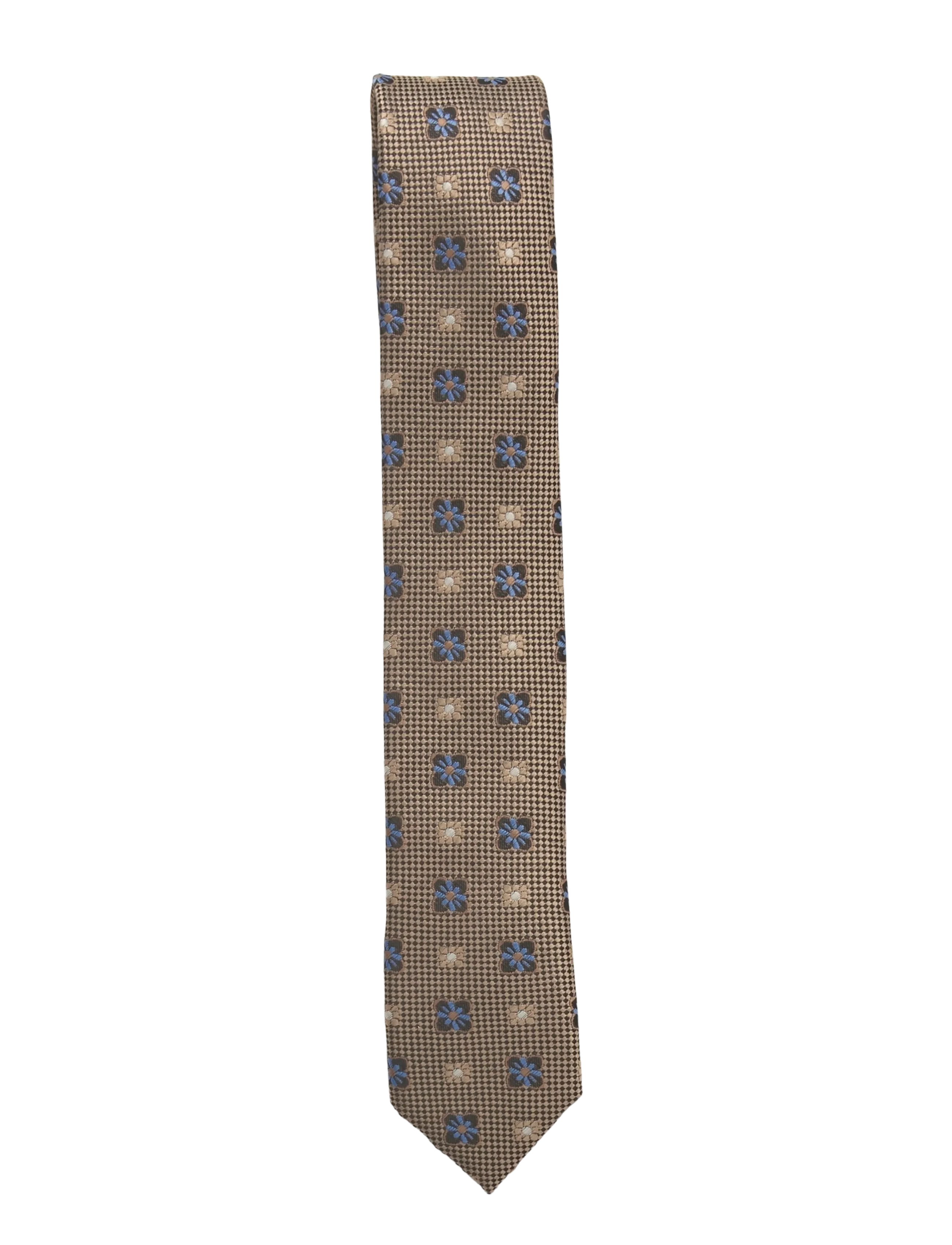 Lindbergh Black Flower pattern Tie 5 cm - Deals - CAMEL / beige