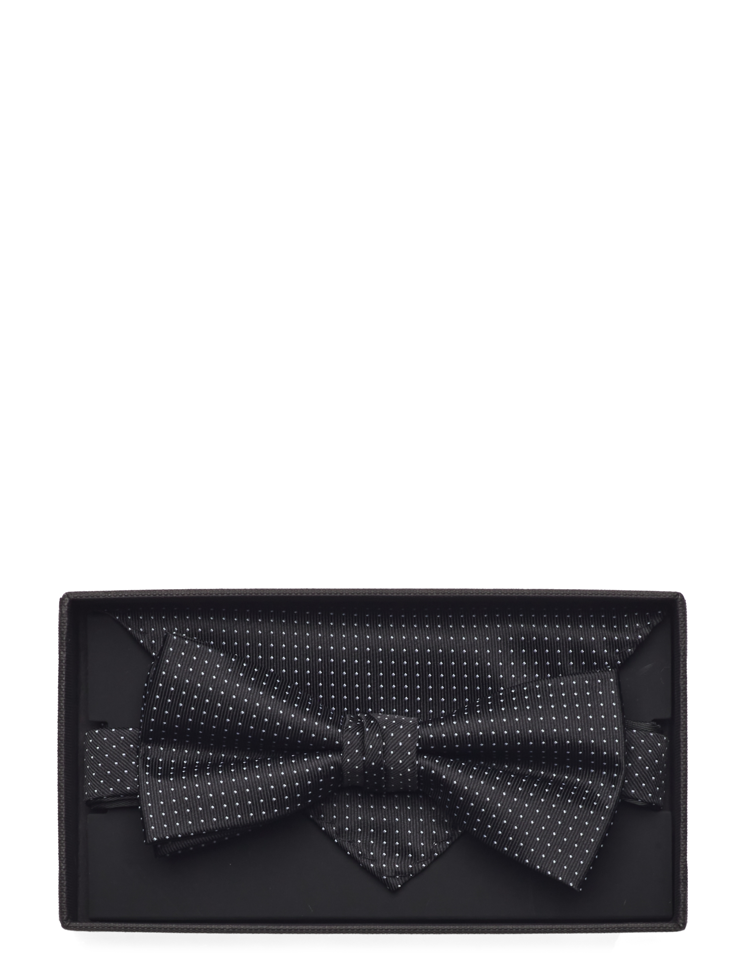 Lindbergh Black Polyester Bow Tie With Dotspolyester Bow Tie With Dots, One Size, Black, Tilbehør > Sløjfer, Herre