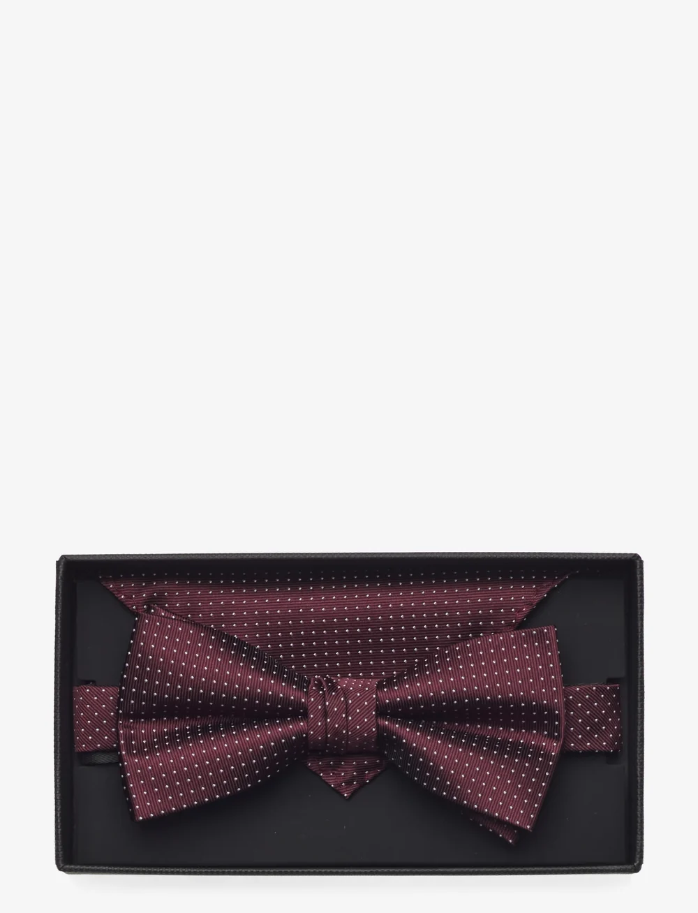 Lindbergh Black - Polyester bow tie with dotsPolyester bow tie with dots - fliegen - bordeaux - 0