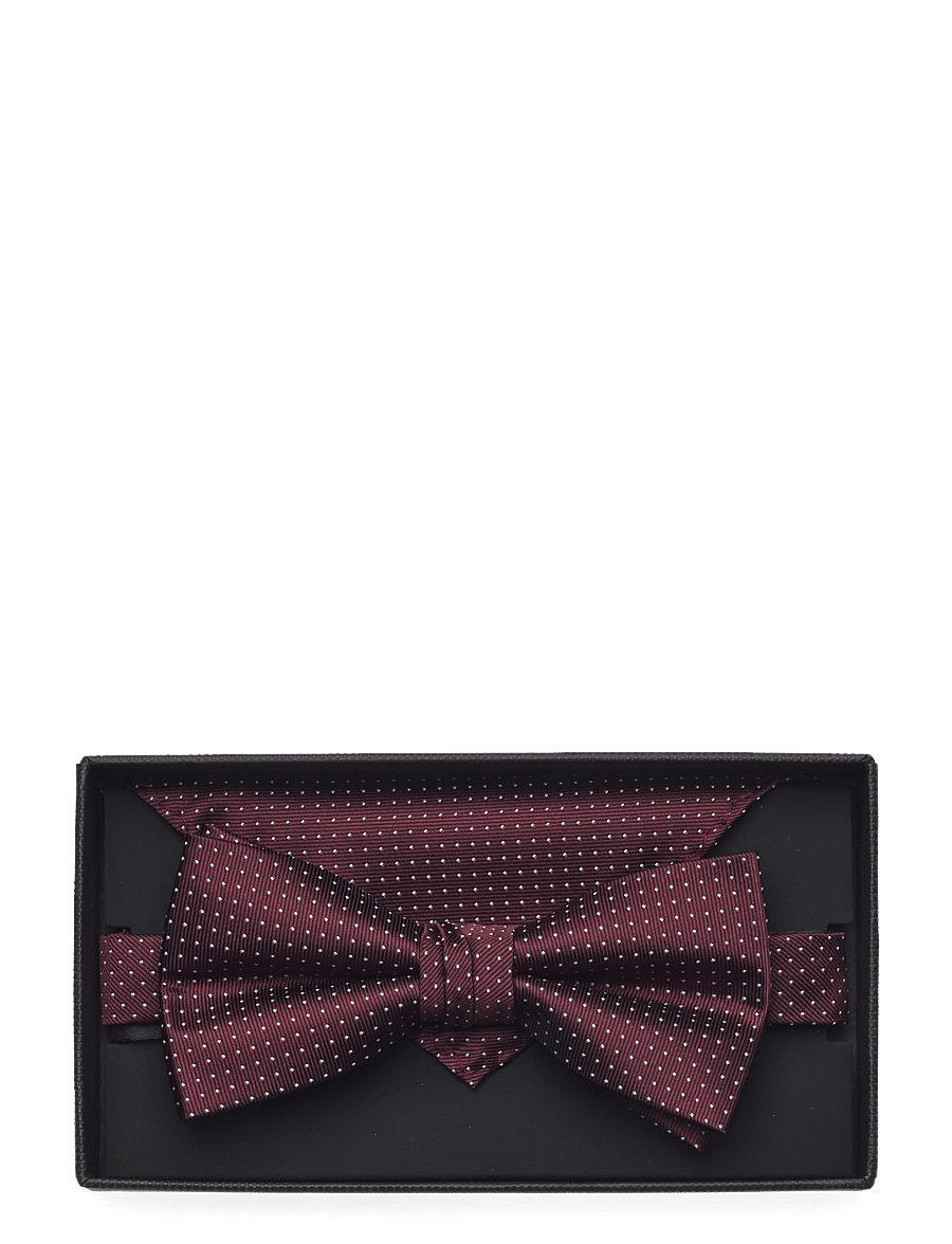 Lindbergh Black - Polyester bow tie with dotsPolyester bow tie with dots - fliegen - bordeaux - 0