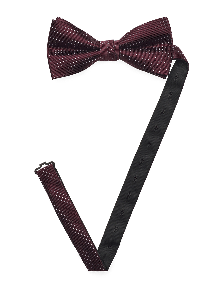 Lindbergh Black - Polyester bow tie with dotsPolyester bow tie with dots - fliegen - bordeaux - 3
