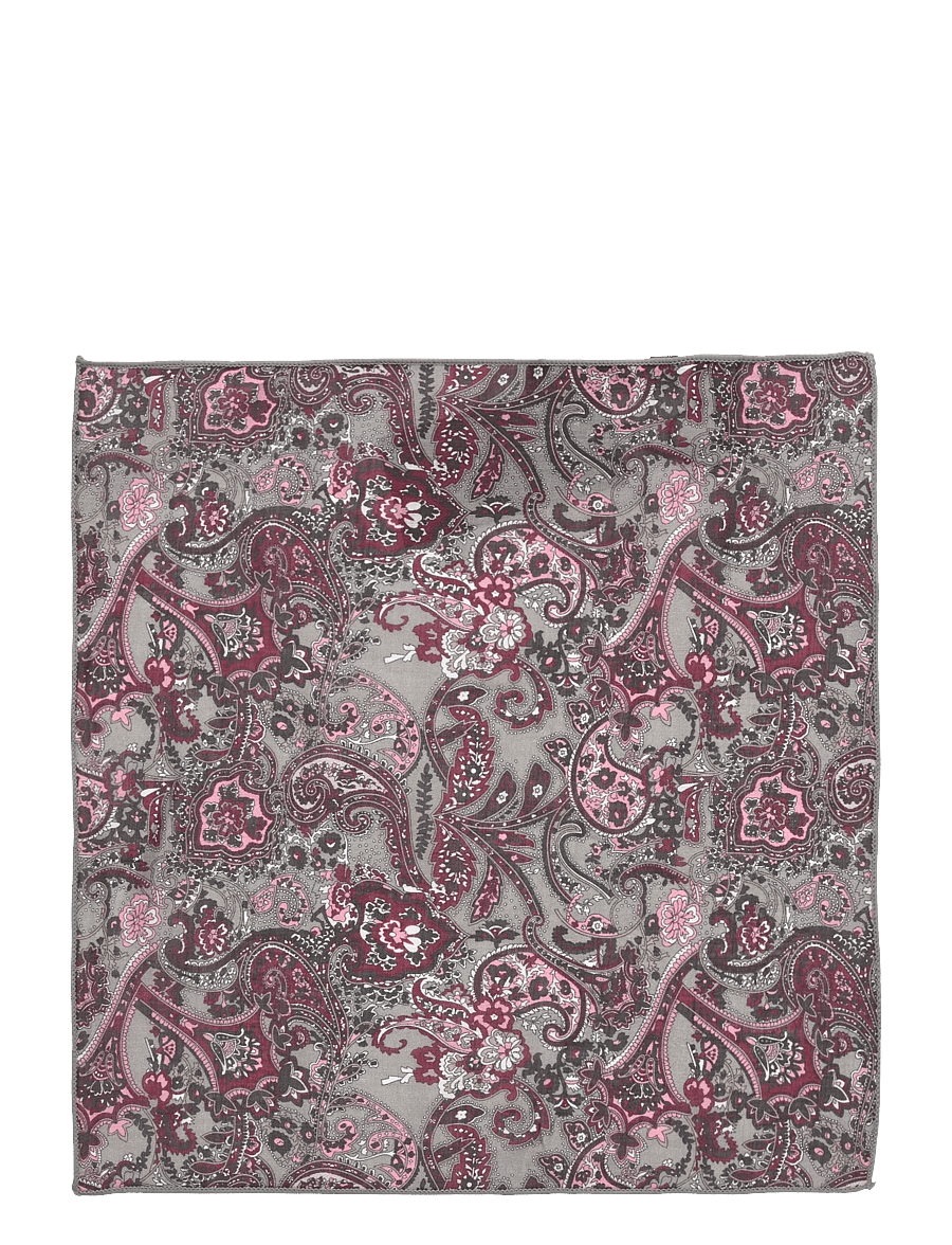 Lindbergh Black - Hankie with paisley print - einstecktücher - grey - 0