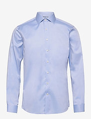 Lindbergh Black - Plain fine twill shirt, WF LS - basic shirts - light blue - 0