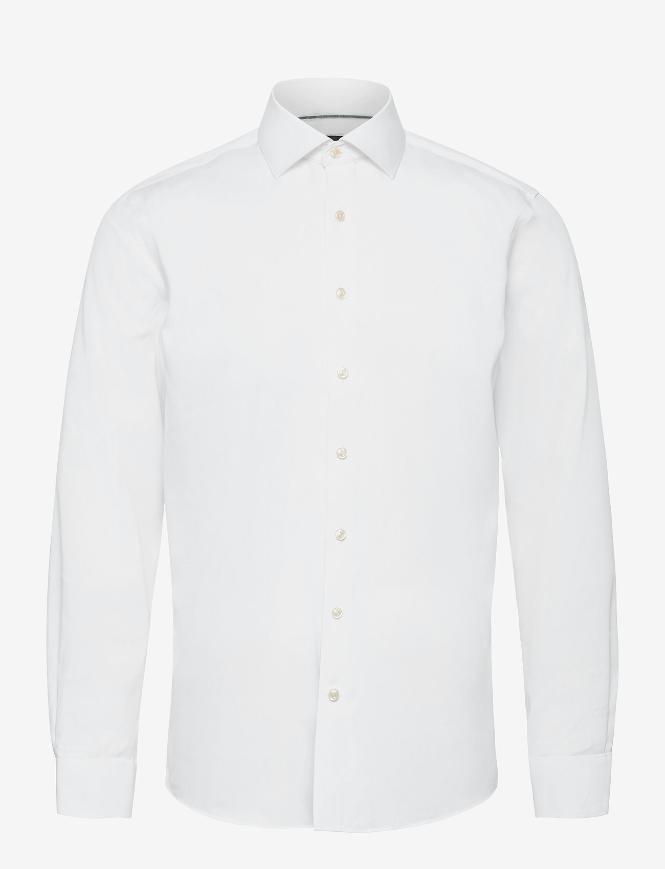 Lindbergh Black - Plain fine twill shirt, WF LS - peruskauluspaidat - white - 0