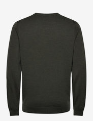 Lindbergh Black - 100 % merino v-neck knit - swetry w serek - dk army mel - 1