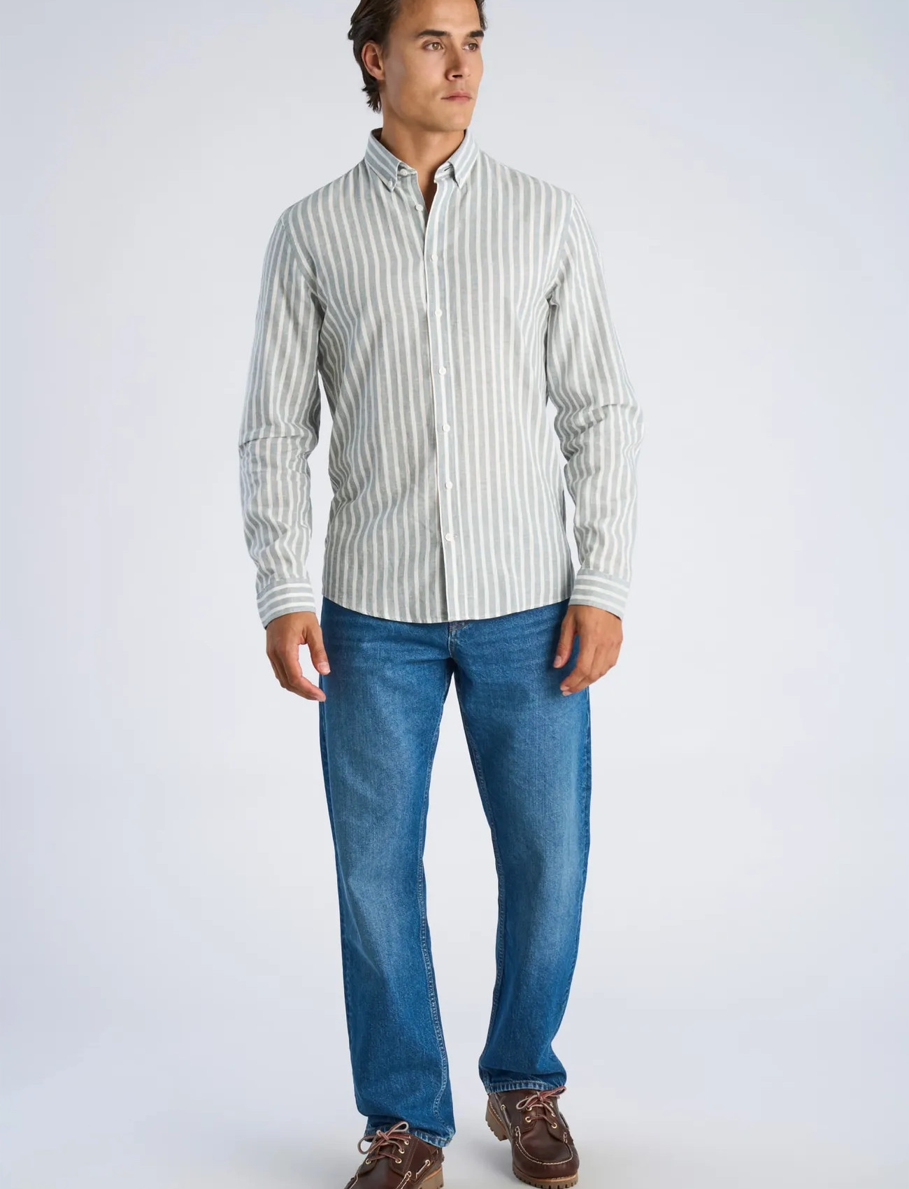 Lindbergh Wide Striped Cotton/Linen Shirt L/S - - S 2