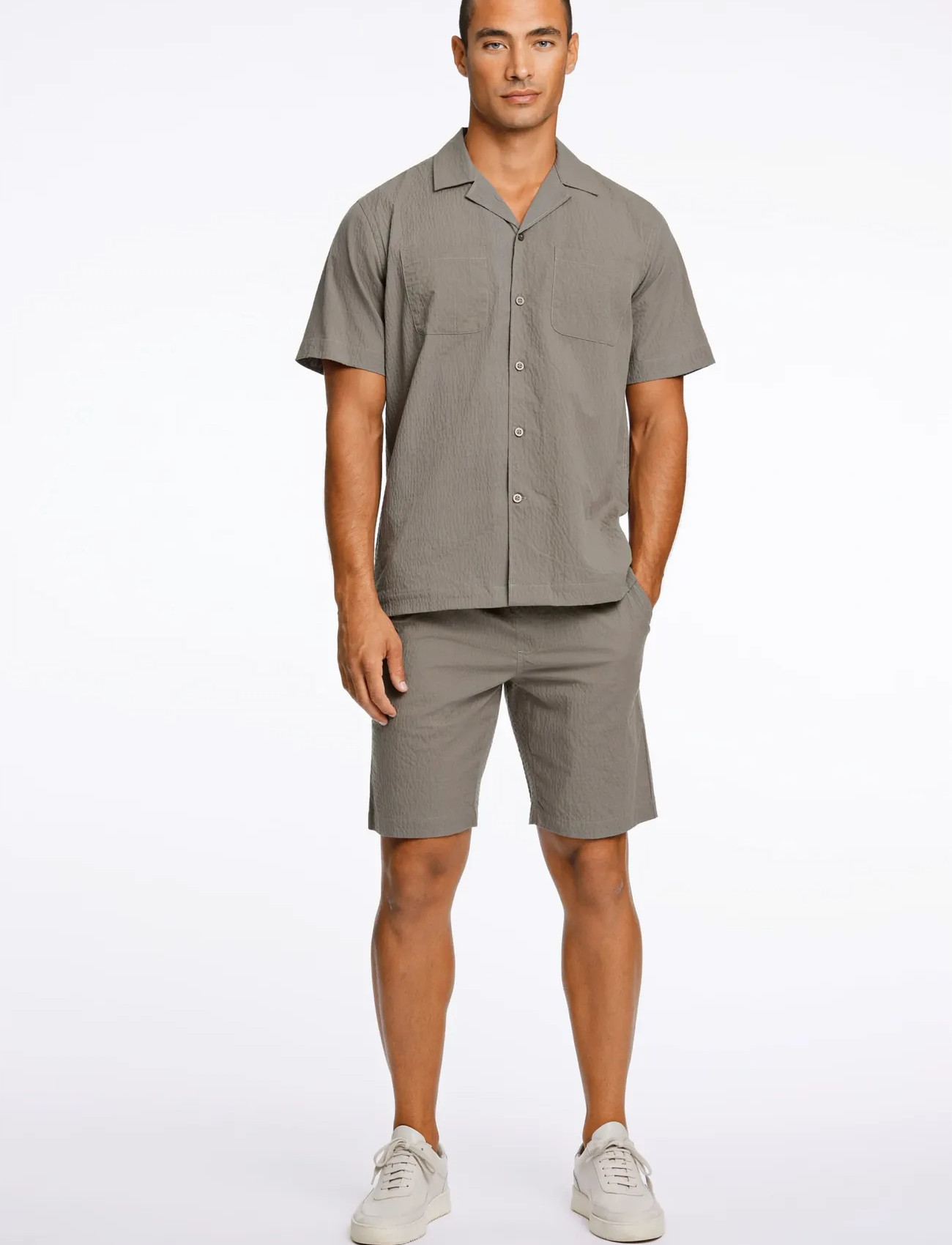 Lindbergh Seersucker Shirt S/S+Shorts - - L 1