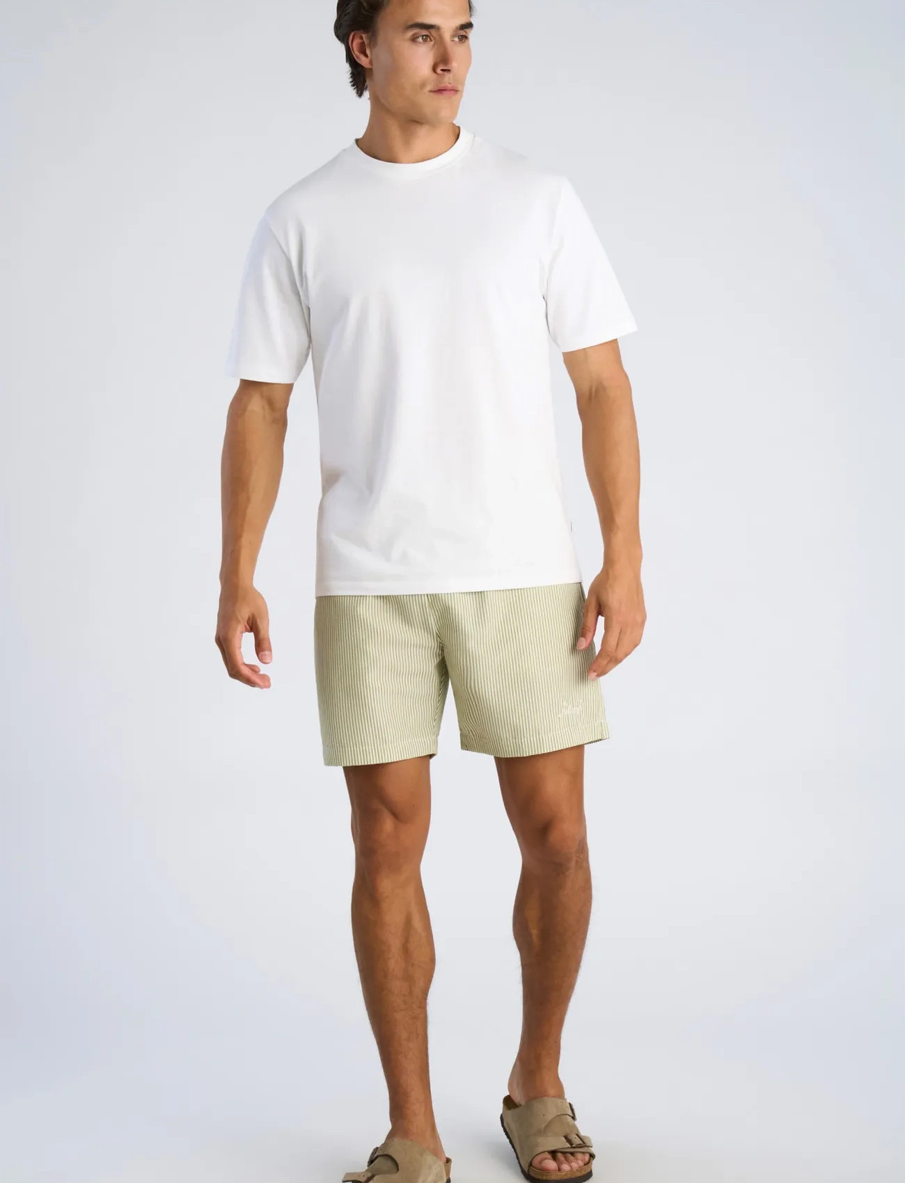 Lindbergh Striped Seersucker Swim Shorts - - S 3