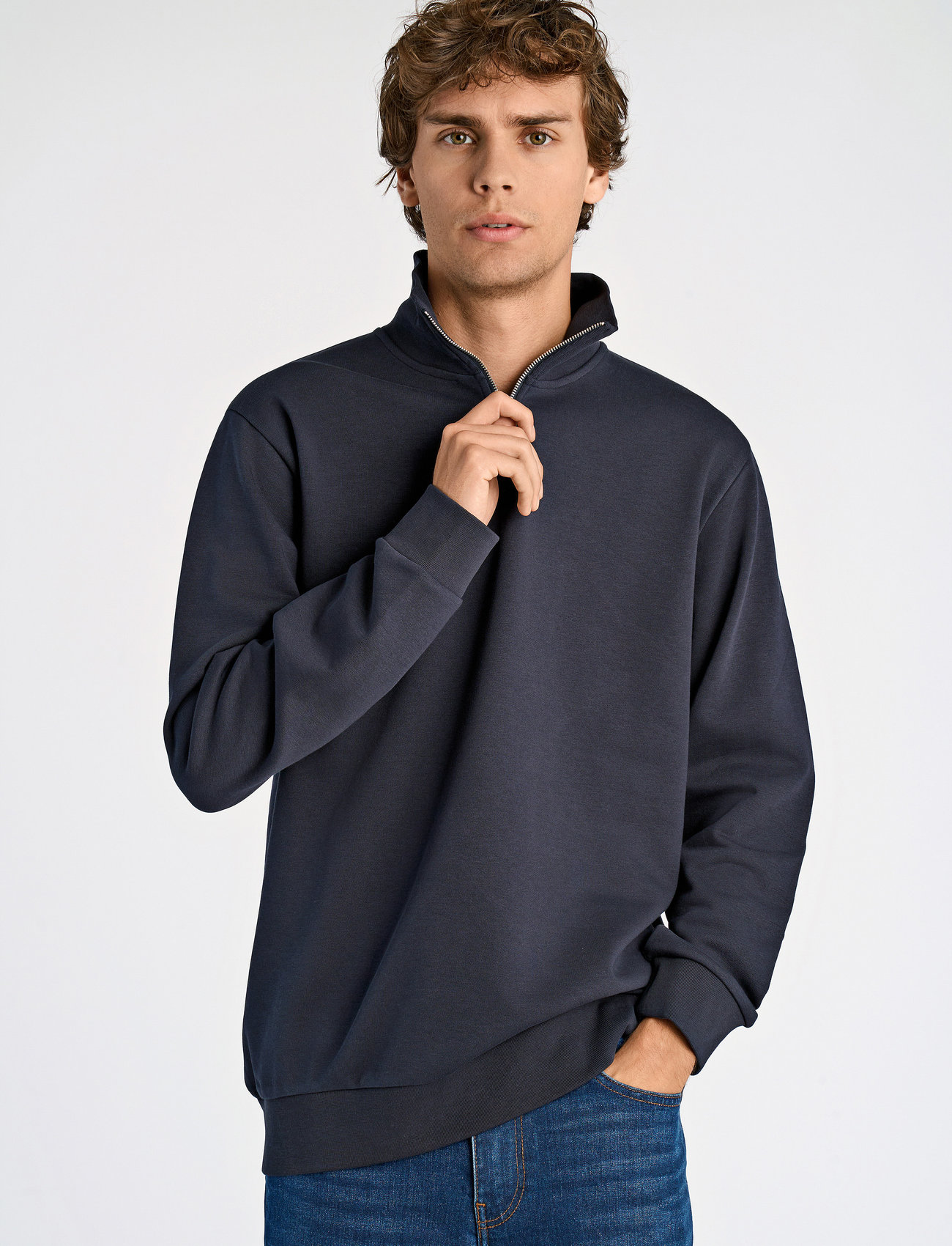 Lindbergh Jersey Half Zip Sweat - - S 1