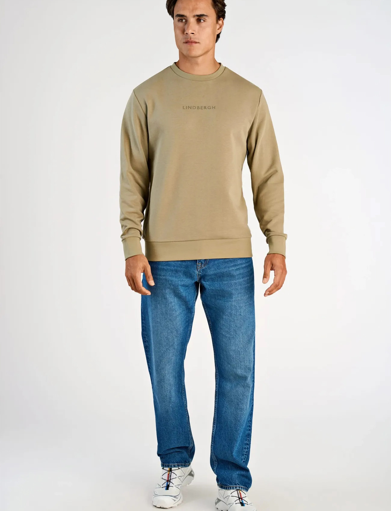 Lindbergh Logo Chest Print O-Neck Sweat - - S 1