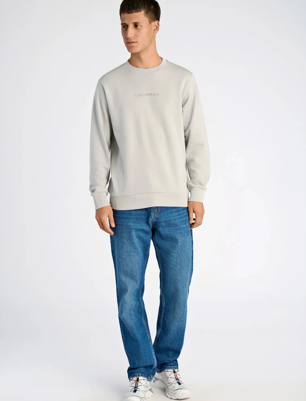 Lindbergh Logo Chest Print O-Neck Sweat - - S 2