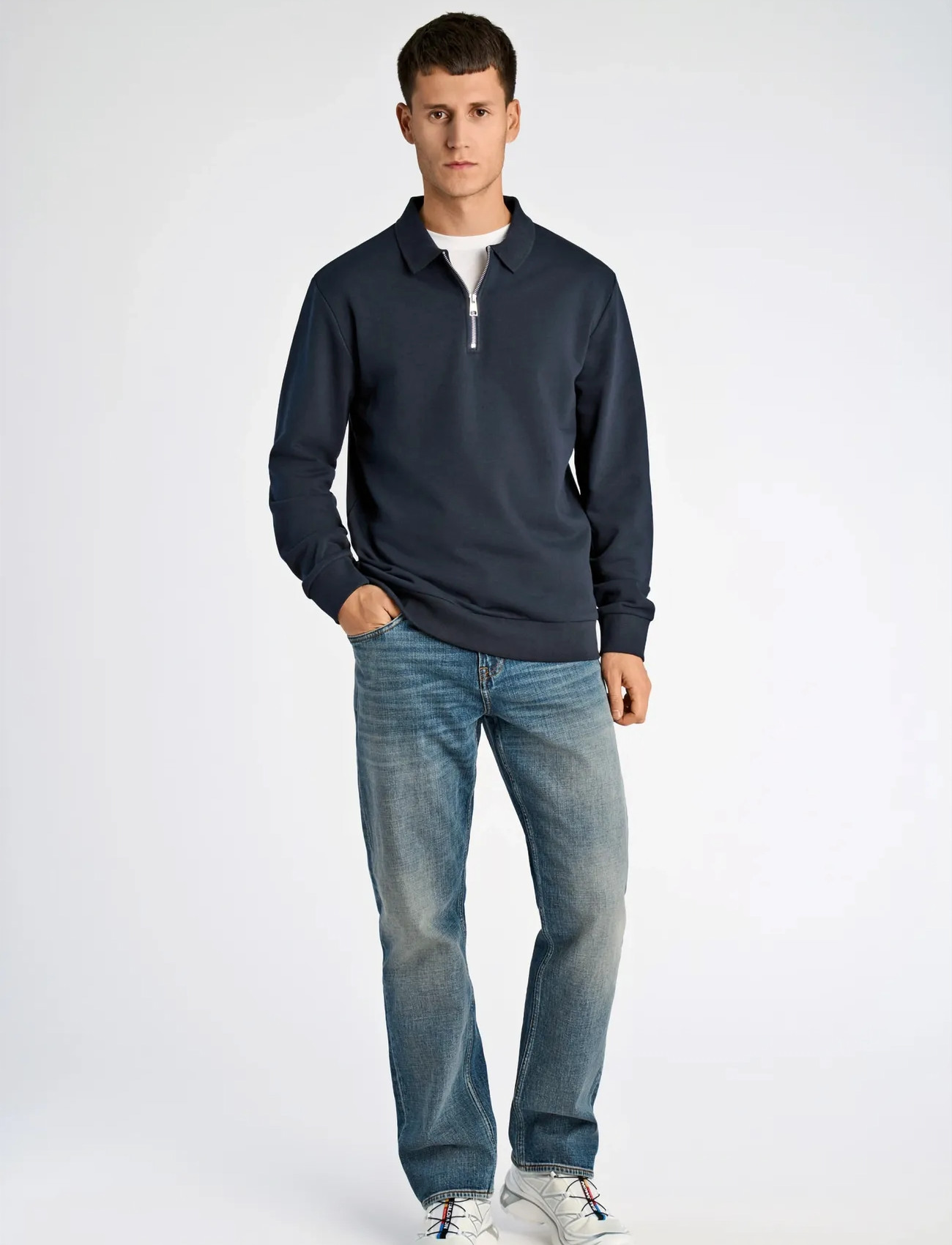 Lindbergh Half Zip Polo Sweat - - M 1