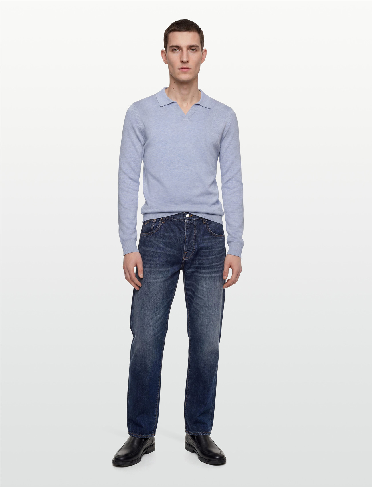 Lindbergh Ecovero L/S V-Neck Polo - - S 2