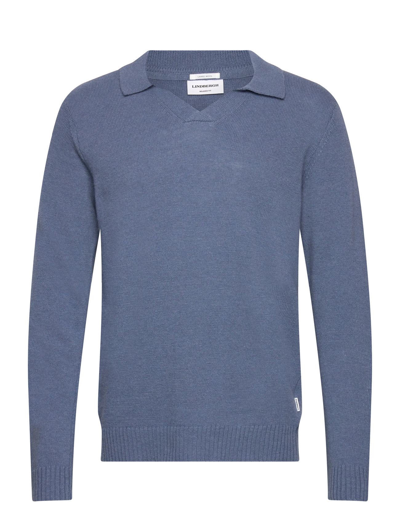 Lindbergh Lambswool L/S V-Neck Polo - Black - S 2