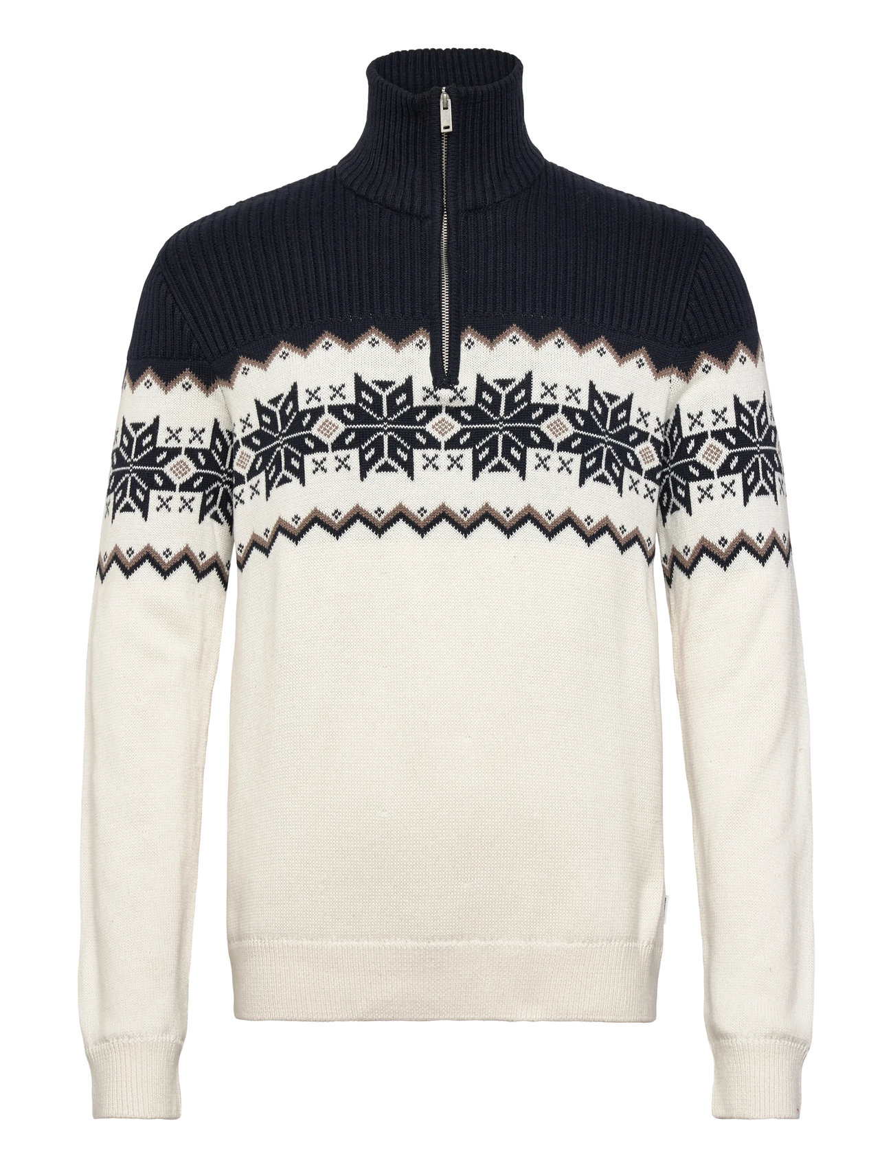 Lindbergh Jacquard Half Zip Christmas Knit - - S 1