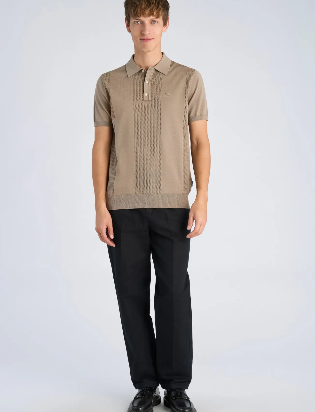 Lindbergh Structure Polo S/S - Beige - S 2