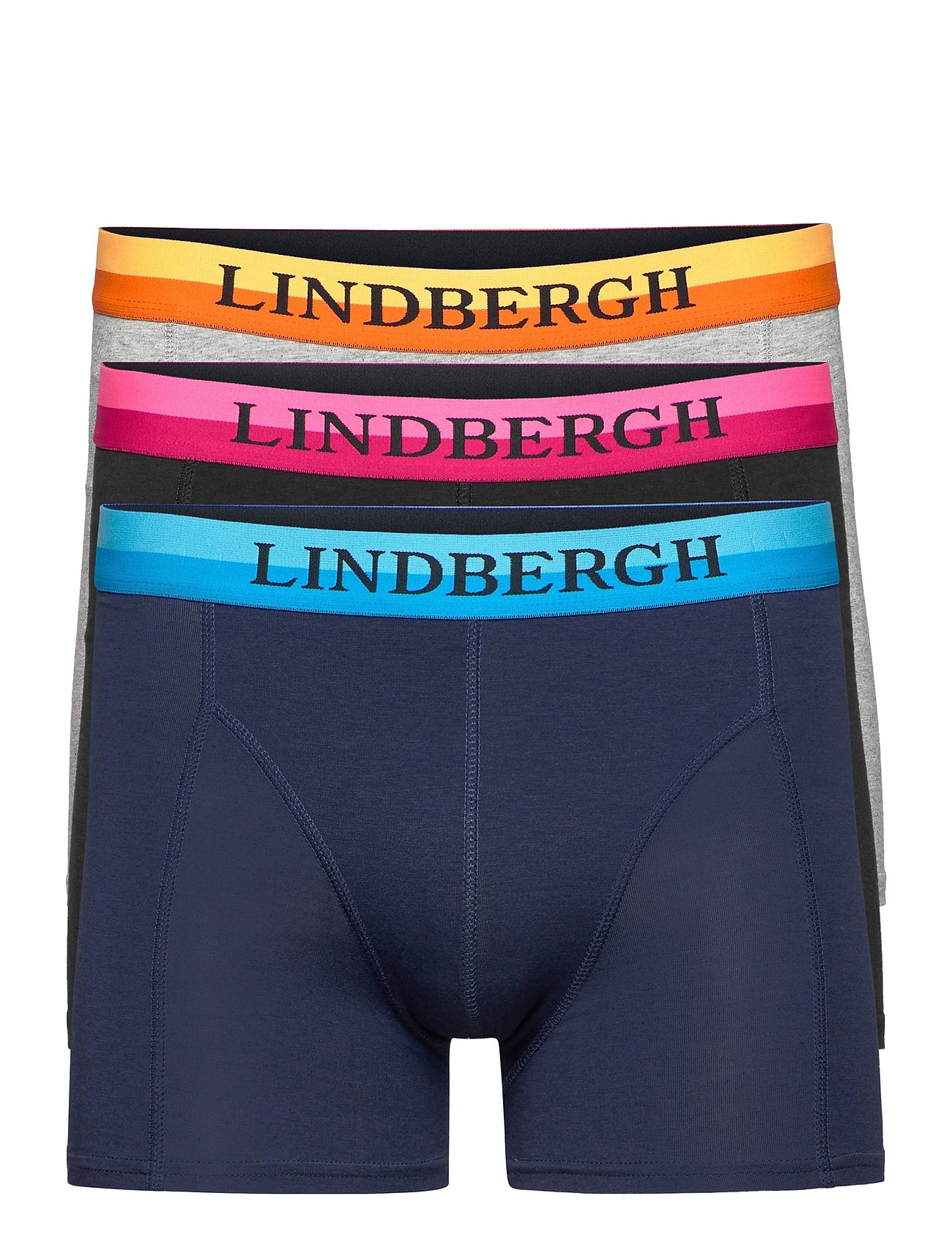 Lindbergh Neon Waistband Bamboo Boxers 3-Pack - Blue - S