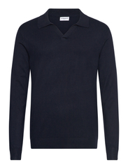 Lindbergh Ecovero L/s V-neck Polo (LIN30-800144B) - Knitted polos