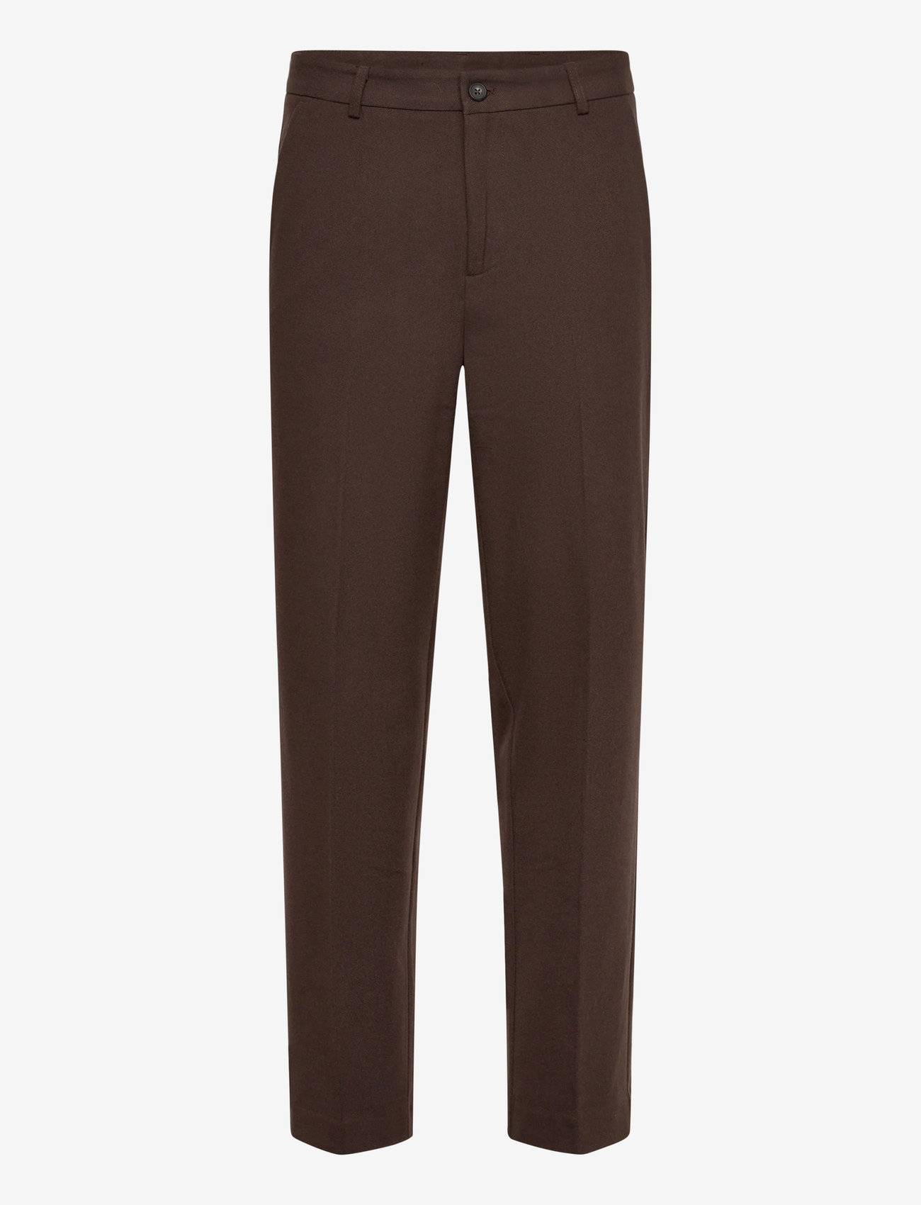 Lindbergh - Superflex brushed melange pants - dressbukser - brown mel - 0