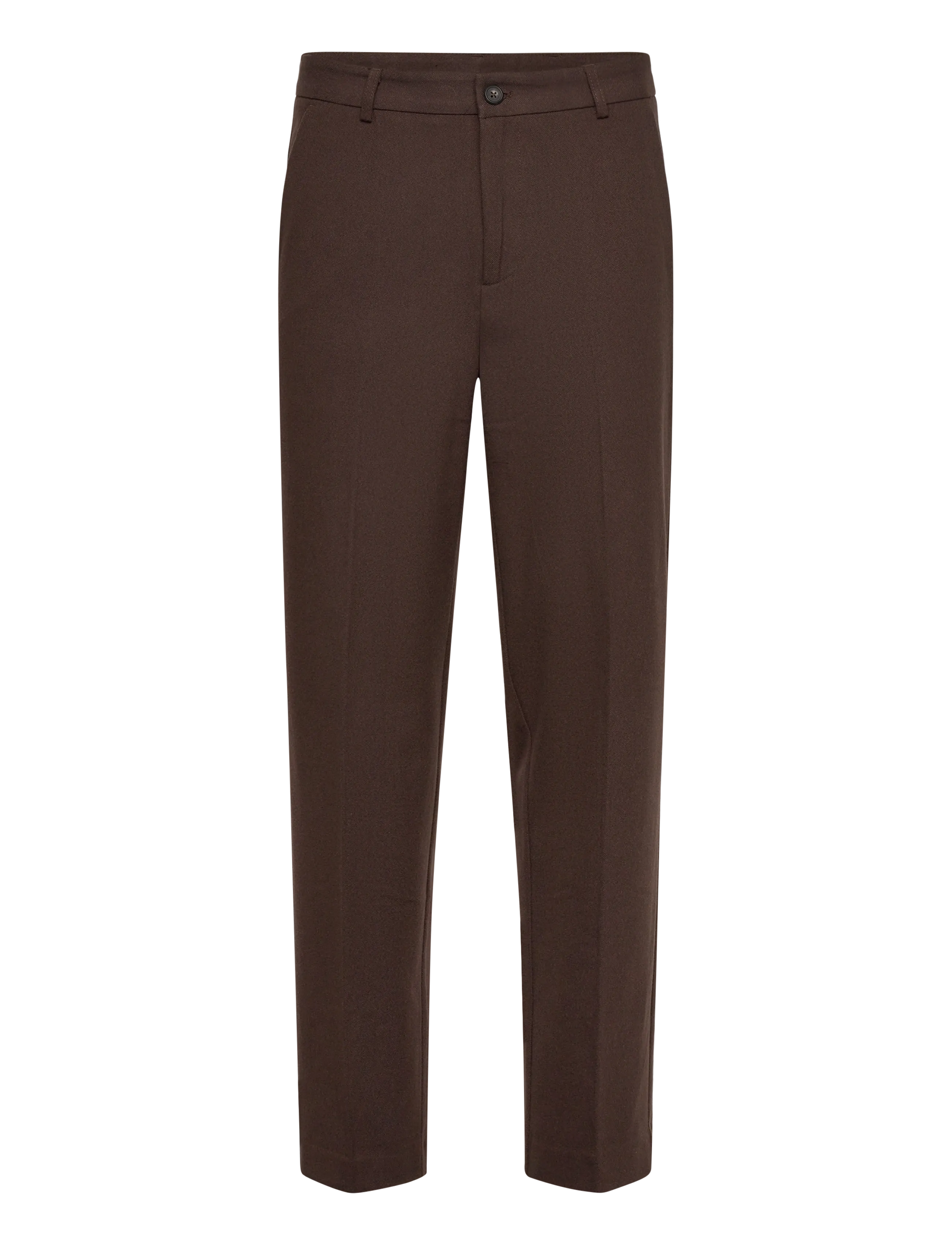 Lindbergh - Superflex brushed melange pants - dressbukser - brown mel - 0