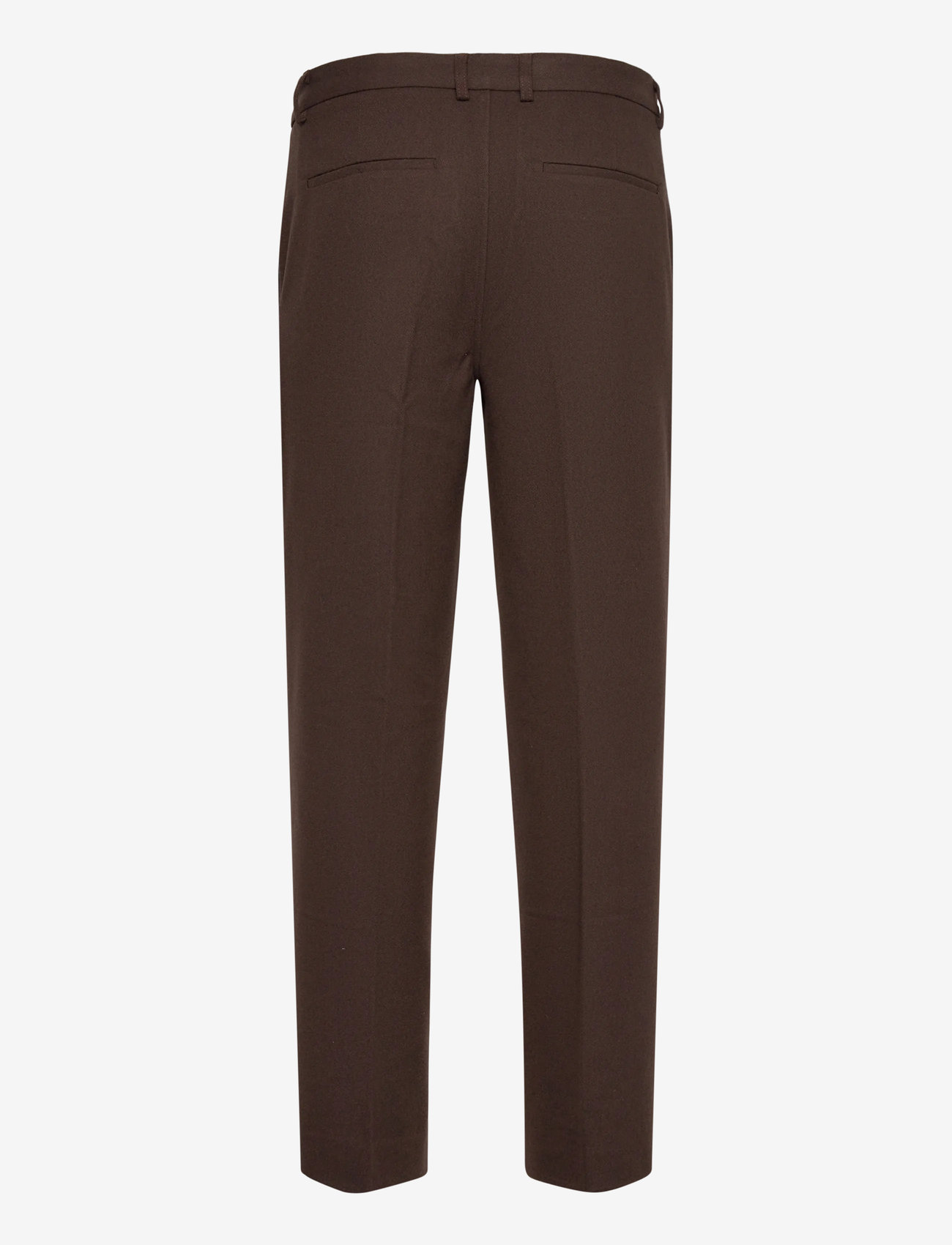 Lindbergh - Superflex brushed melange pants - dressbukser - brown mel - 1