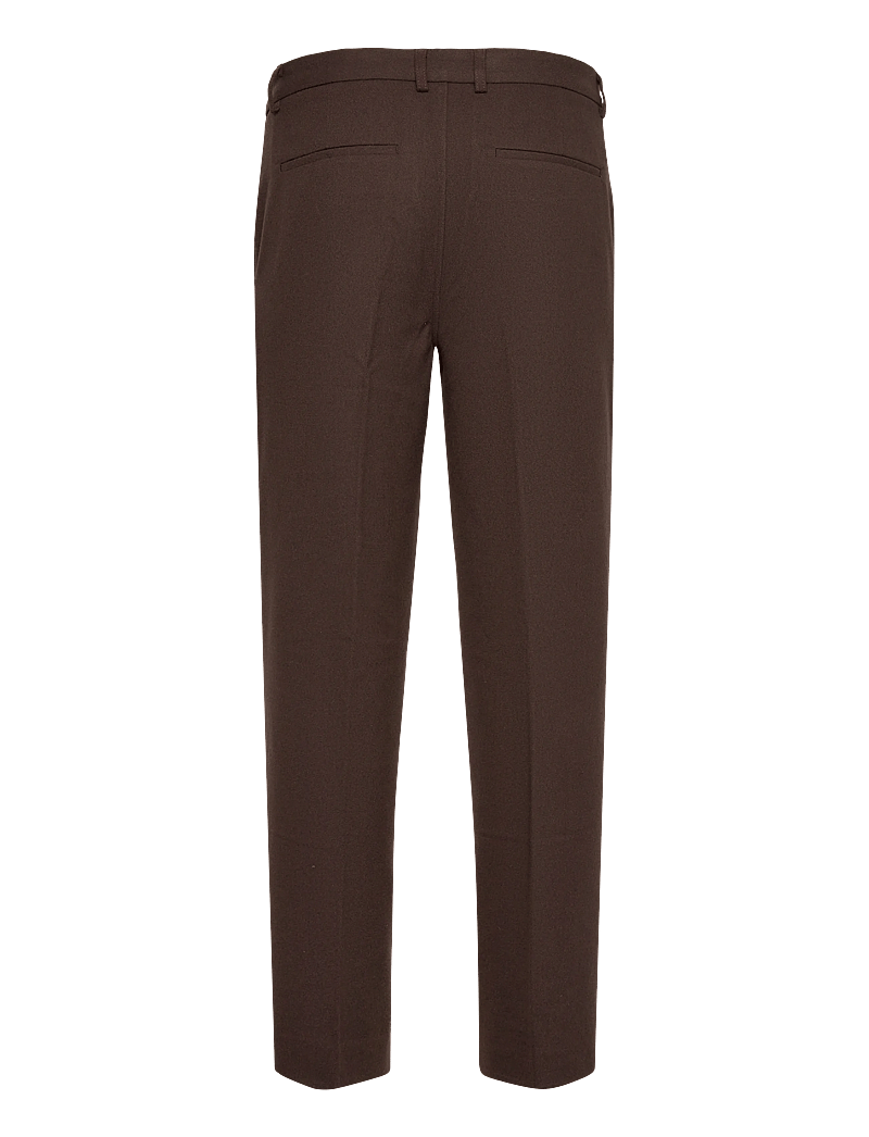 Lindbergh - Superflex brushed melange pants - dressbukser - brown mel - 1